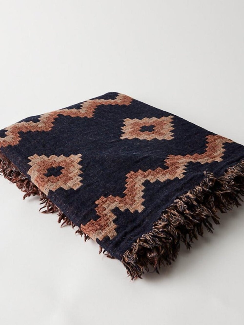 Wilfred Wool Diamond Mosaic Blanket Scarf Large